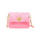 Quilted Soft Heart Lock Purse