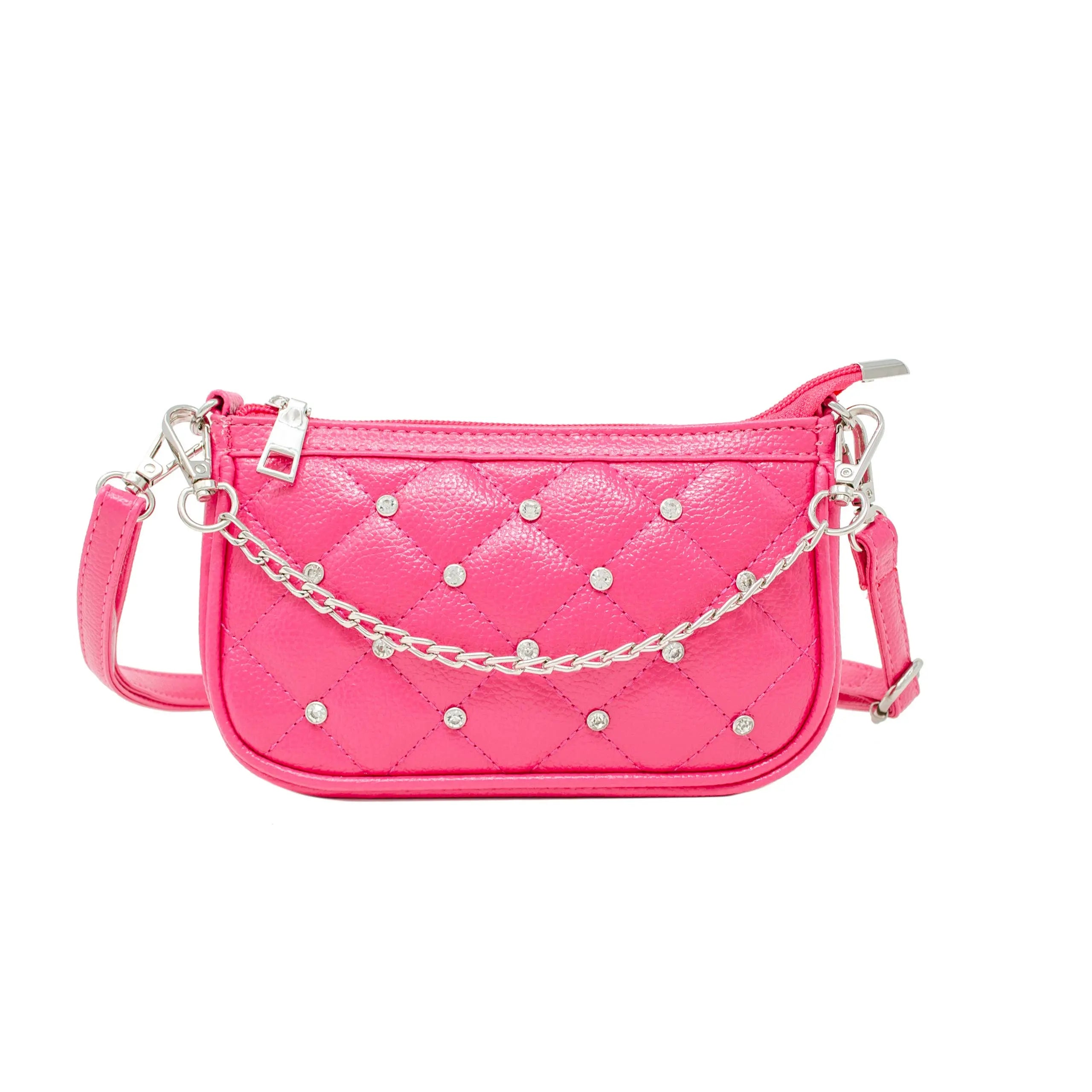 Quilted Leather Stud Clutch