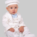 Baby Boy White Bodysuit with Sky Blue Bow Tie