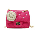 Classic Quilted Flower Pearl Handbag