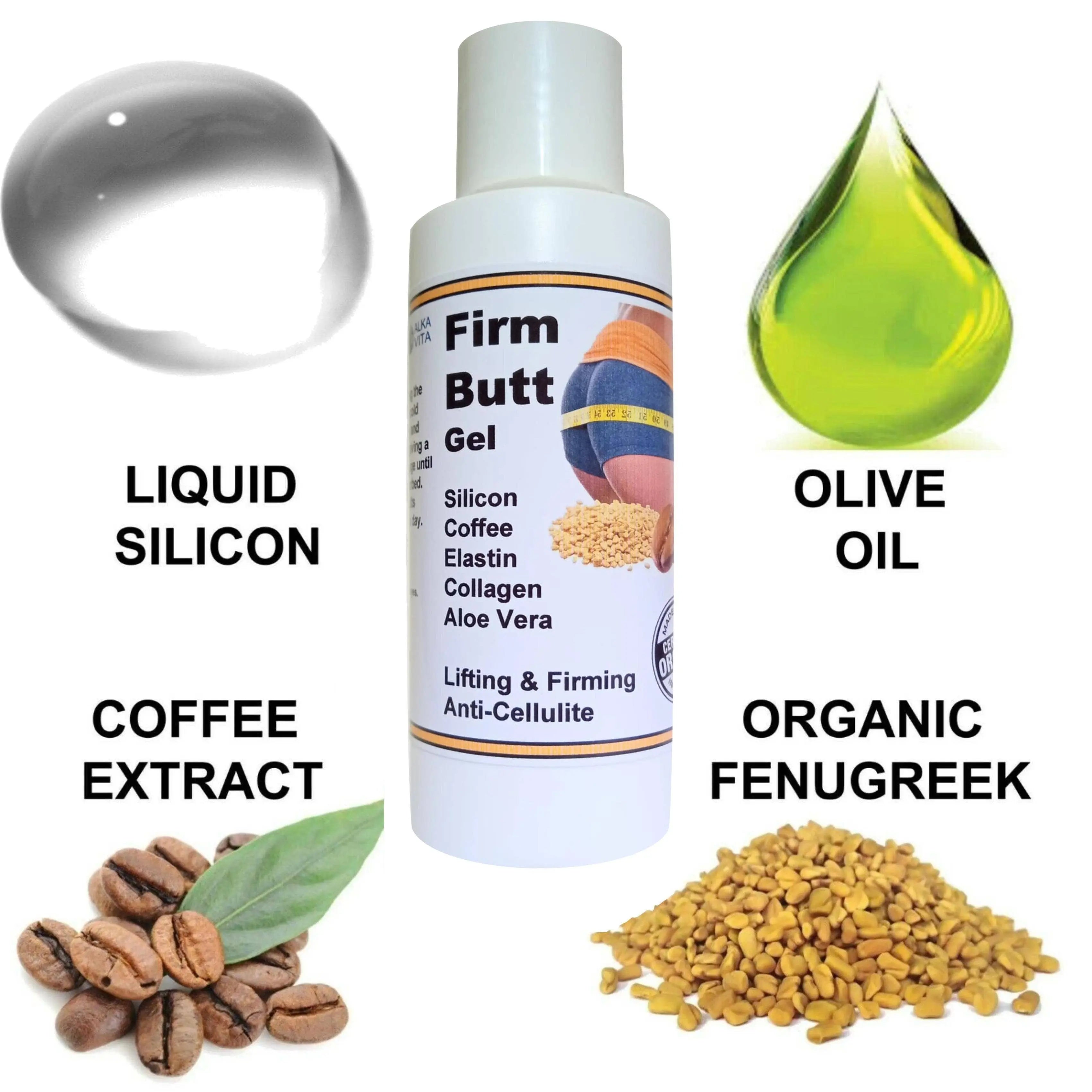 Buttock Lift Firm Skin Silicon Gel Coffee Collagen Elastin