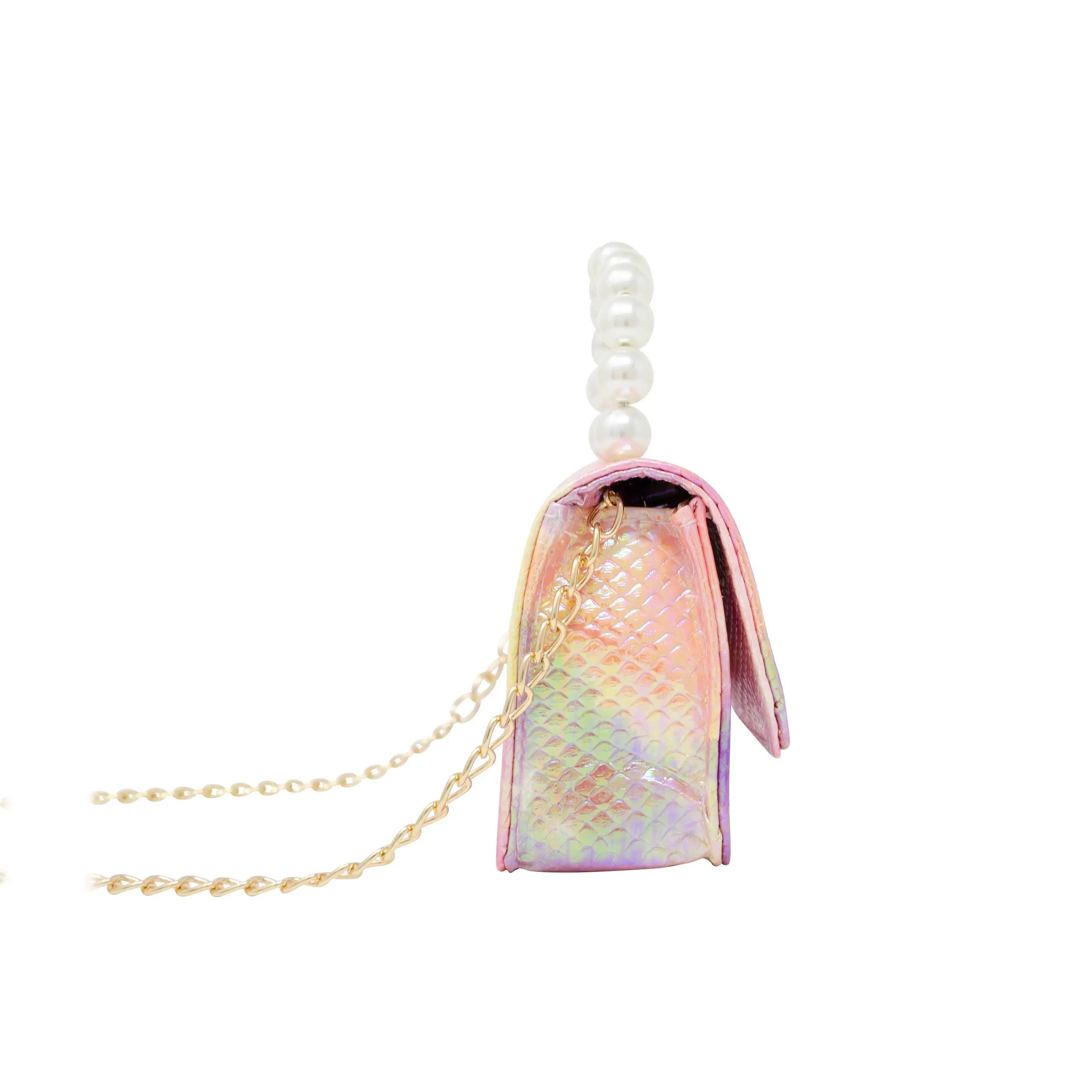 Tie Dye Crocodile Pearl Handle Bag