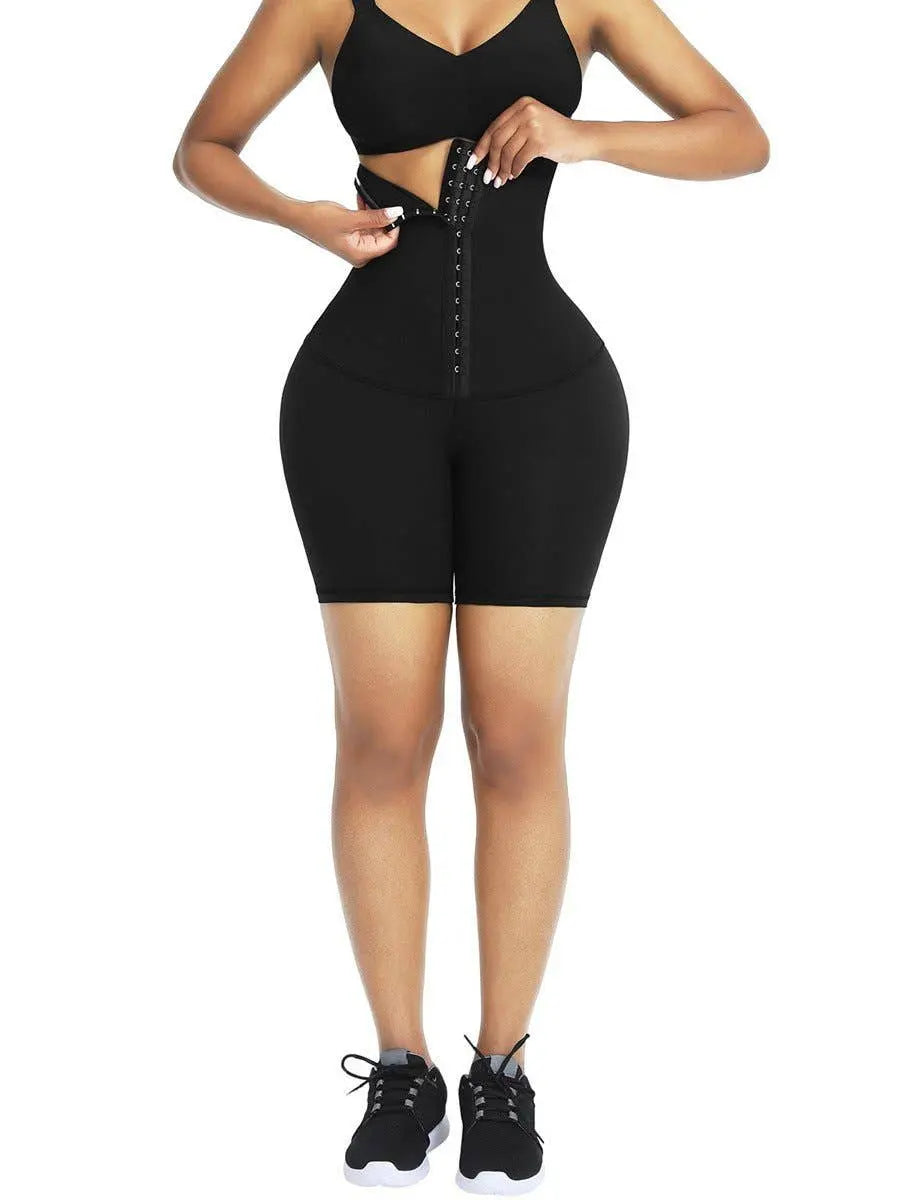 Super High Waist 2-In-1 Waist Trainer Shorts Mid-Thigh