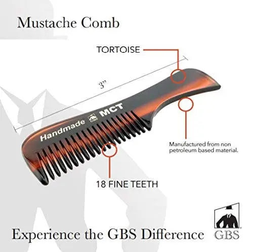 MCT Moustache Comb Fine Toothed 3"