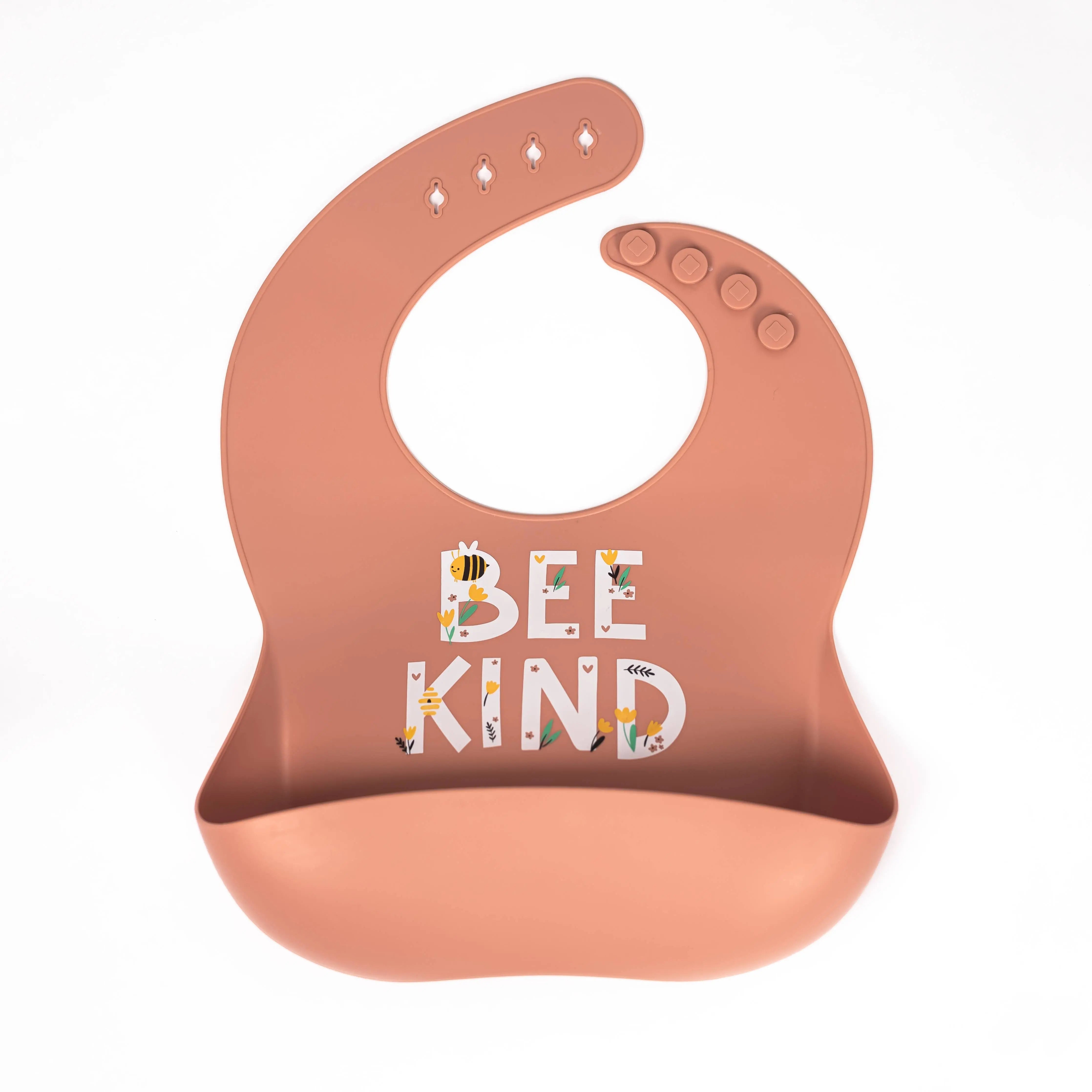 Bee Kind Silicone Bib - Mess-Free Mealtime with a Touch of Whimsy