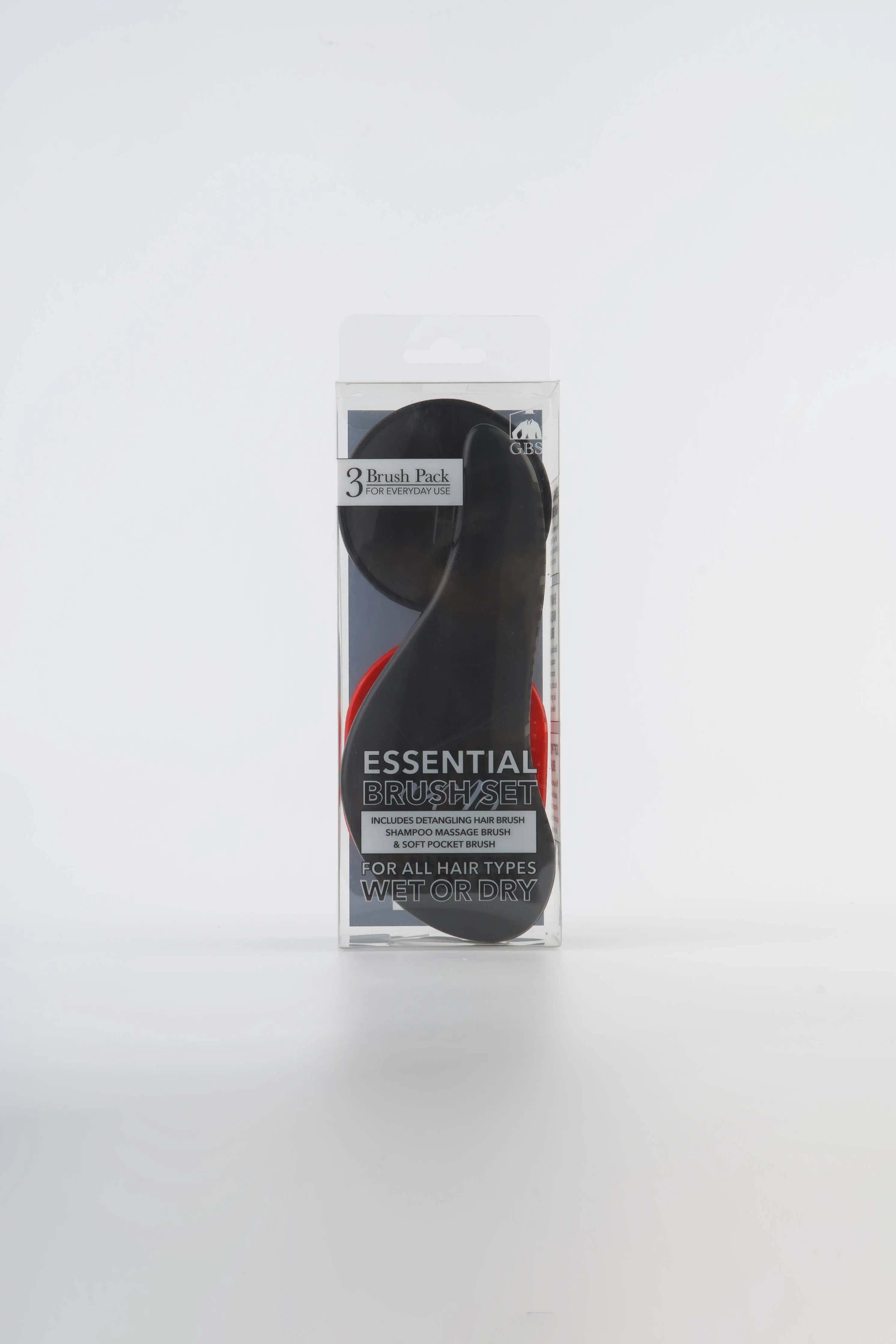 3 pack wave Hair Brush Set Detangler, Scalp & Pocket Brush